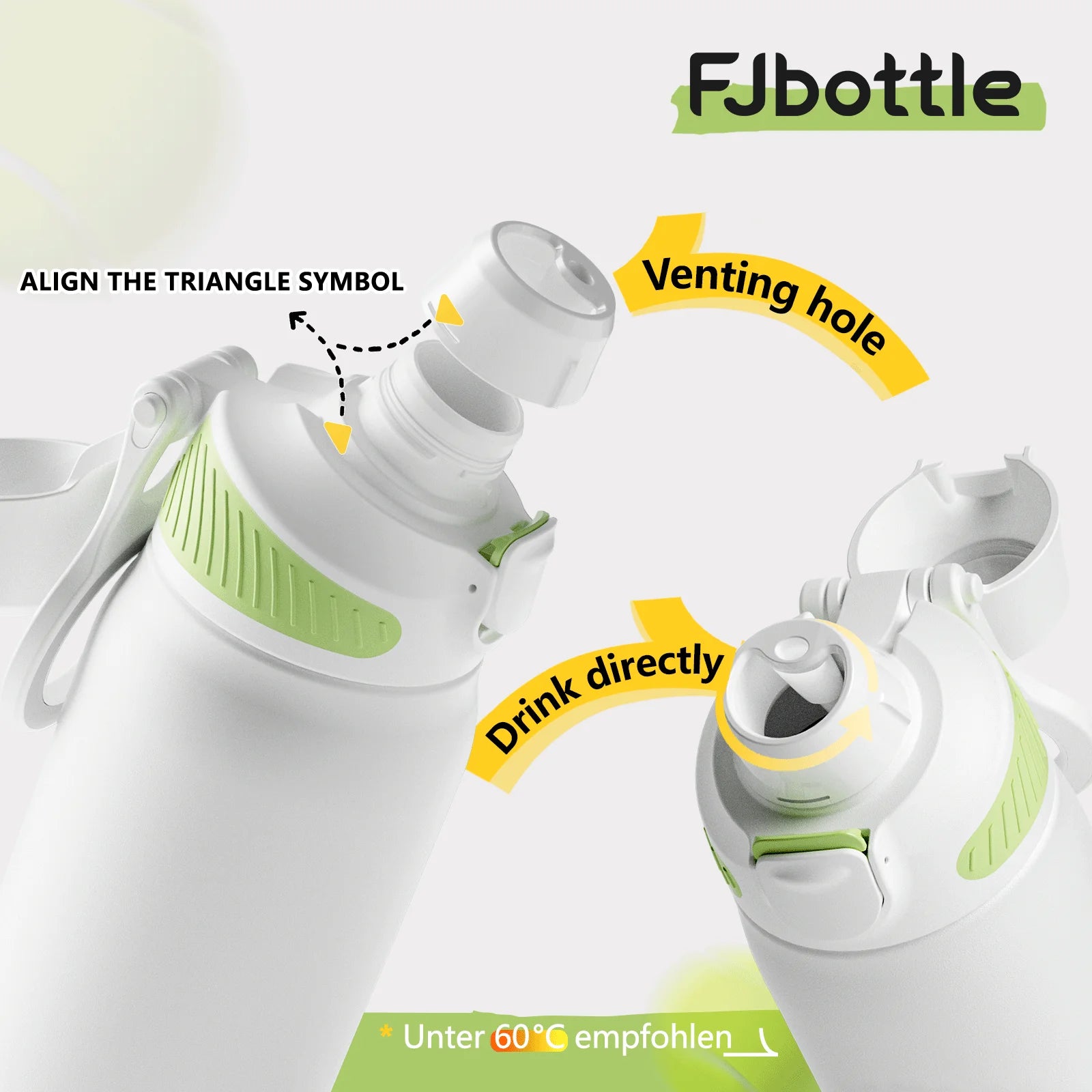 Leakproof Fjbottle Thermal Water Bottle with Magnetic Cap - Portable