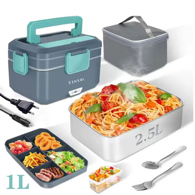 TINSOL 3.5L Electric Heated Lunch Box - Fast Heating for Meals on the Go