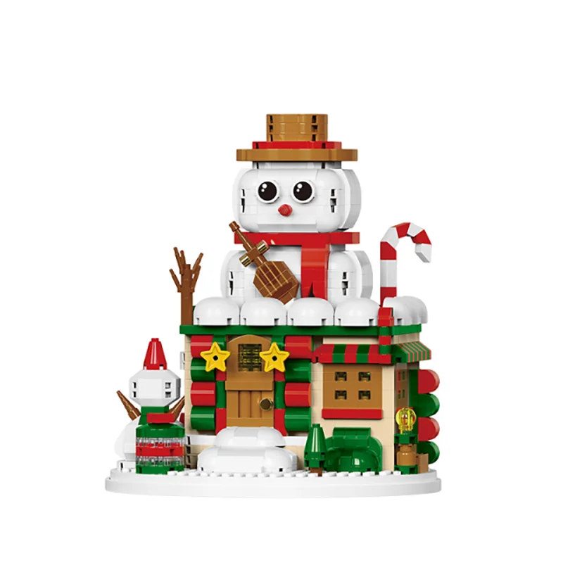 Festive Christmas Micro Brick Set - Santa, Snowman, Reindeer & Tree