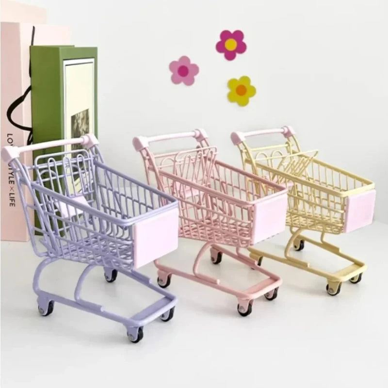 Mini Shopping Cart Toy for Kids - Fun Crafts & Storage Solution