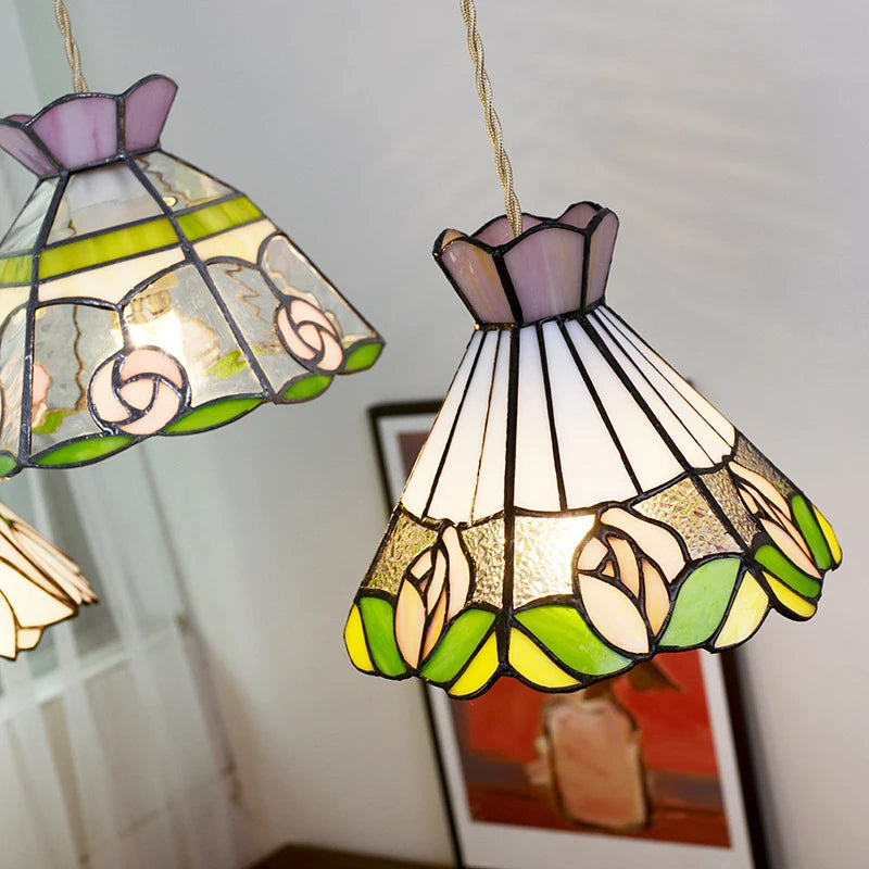 Vintage Pendant Lamp - Colorful Glass Chandelier for Home Decor