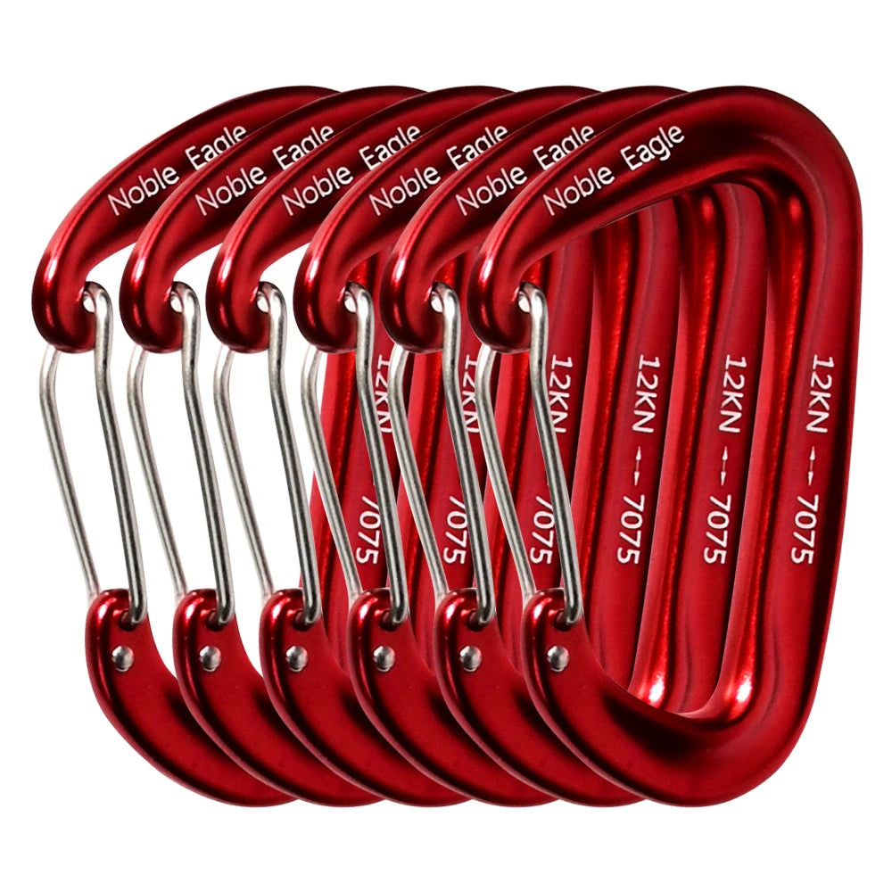 6Pcs Heavy Duty Aluminum Carabiner Set for Camping & Climbing