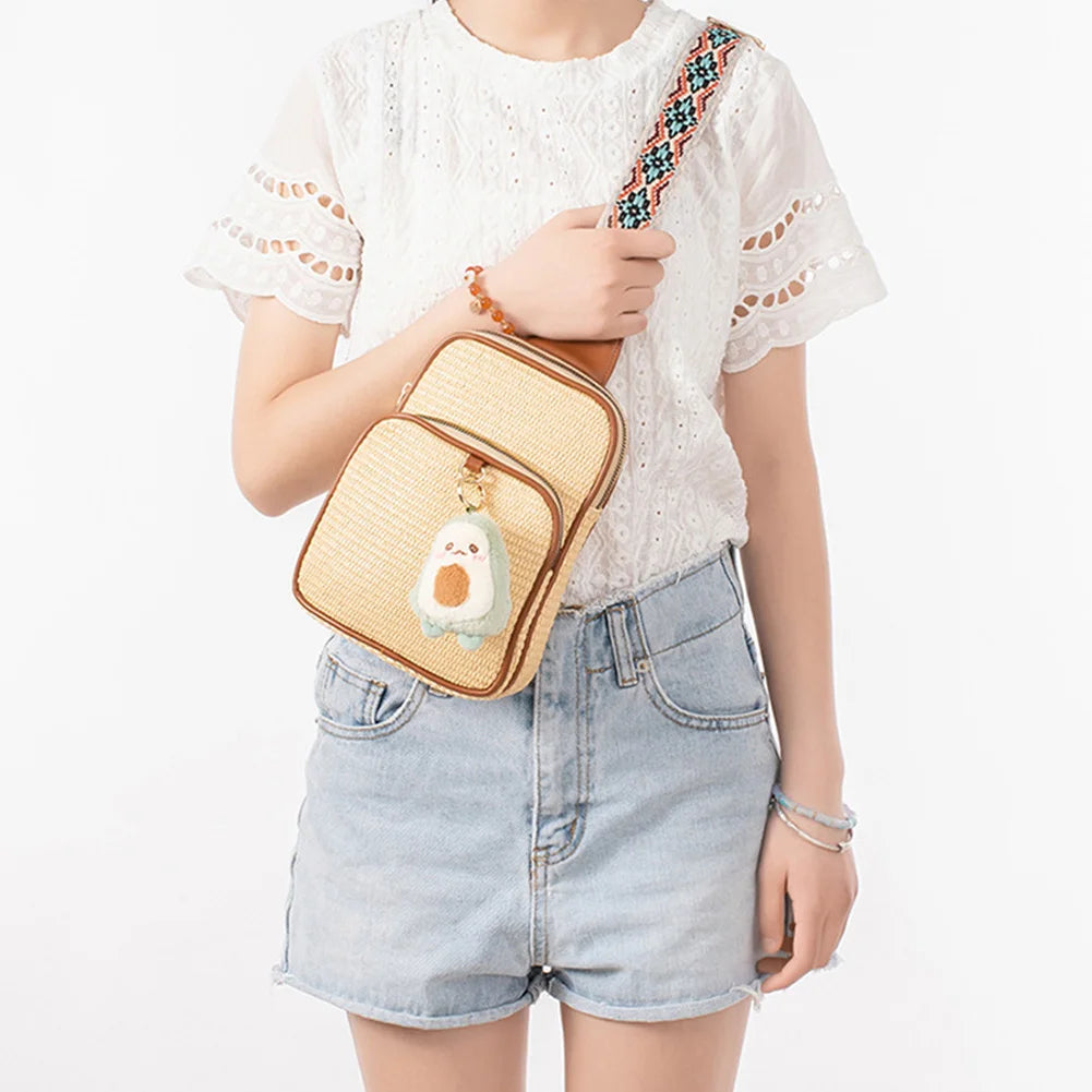 Stylish Straw Woven Crossbody Bag - Perfect for Daily Travel