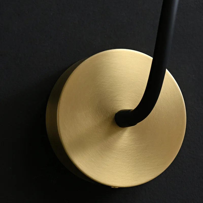 Adjustable Copper LED Wall Lamp - Modern Gold and Black Design