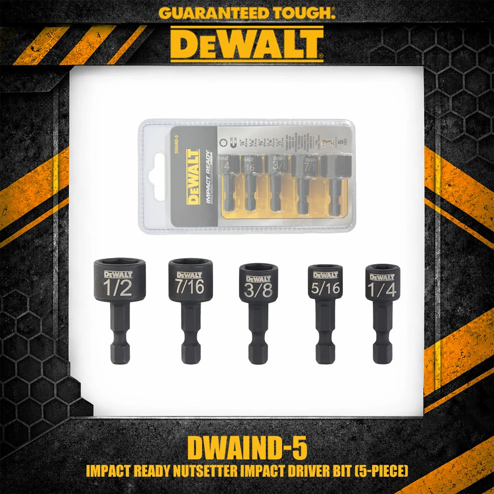 DEWALT 5-Piece Impact Ready Magnetic Nutsetter Set for Quick DIY