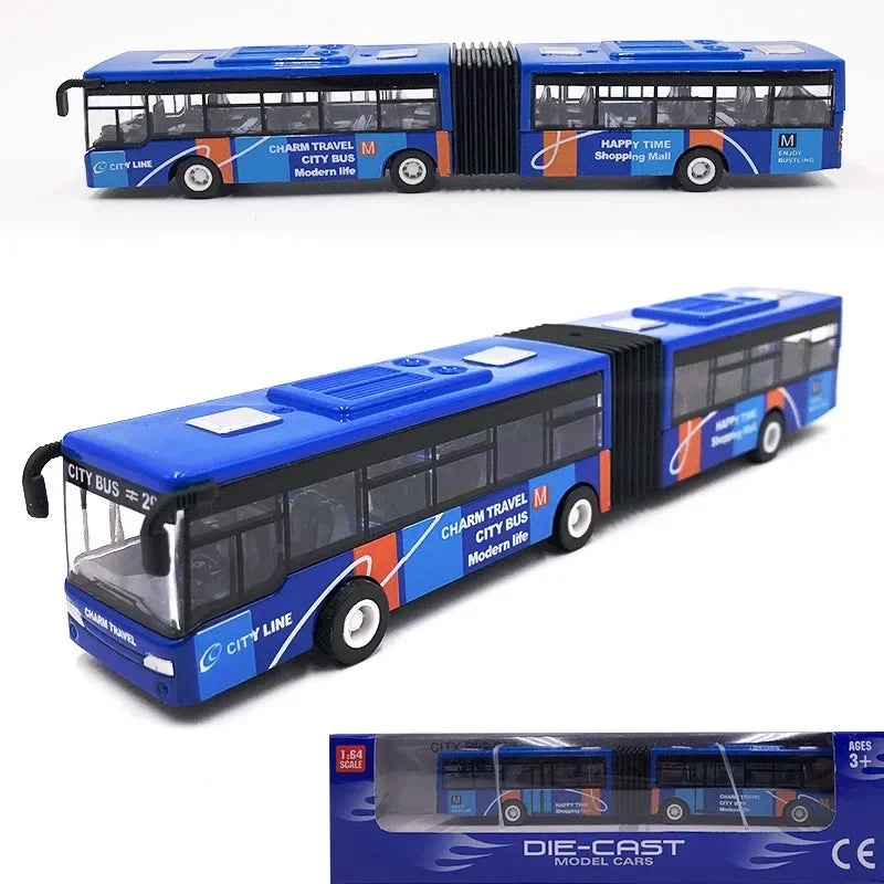1/64 Diecast City Bus Toy - Pull Back Action Educational Gift