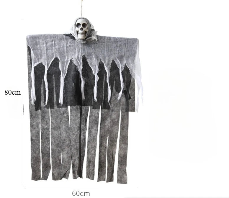 Spooky Halloween Glowing Skull Skeleton Hanging Decor - Garden & Party
