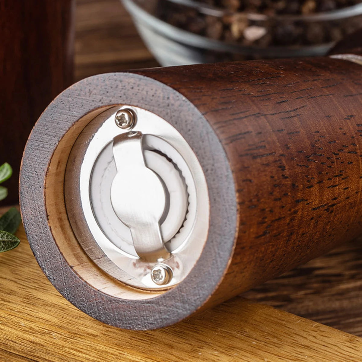 Antique Wood Pepper Mill - Stylish Salt and Pepper Grinder