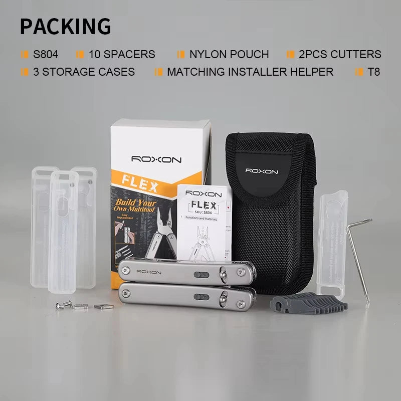 Roxon S804 Flex Multitool - Customizable EDC Tool for Hobbies & Outdoors