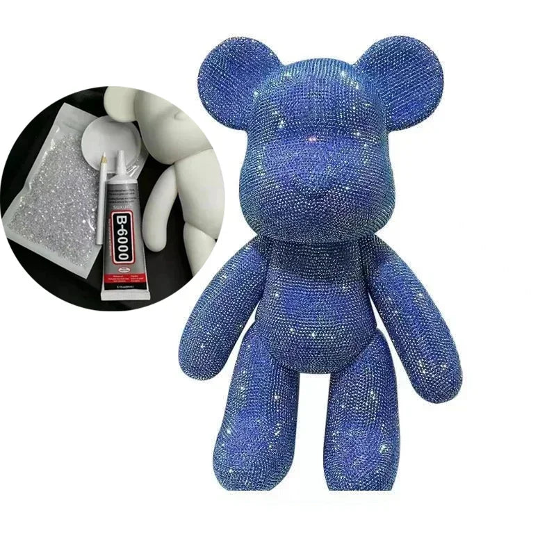 Glittering Rhinestone Bear Figurine - DIY Jewelry Decoration