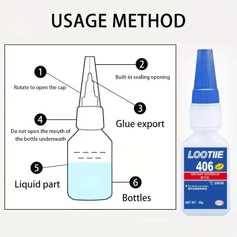 406 Multi-Purpose Super Glue - Quick Dry Strong Bond for Repairs