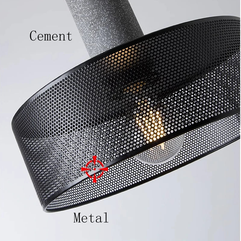 Vintage Industrial Cement Pendant Light - E27 LED Chandelier