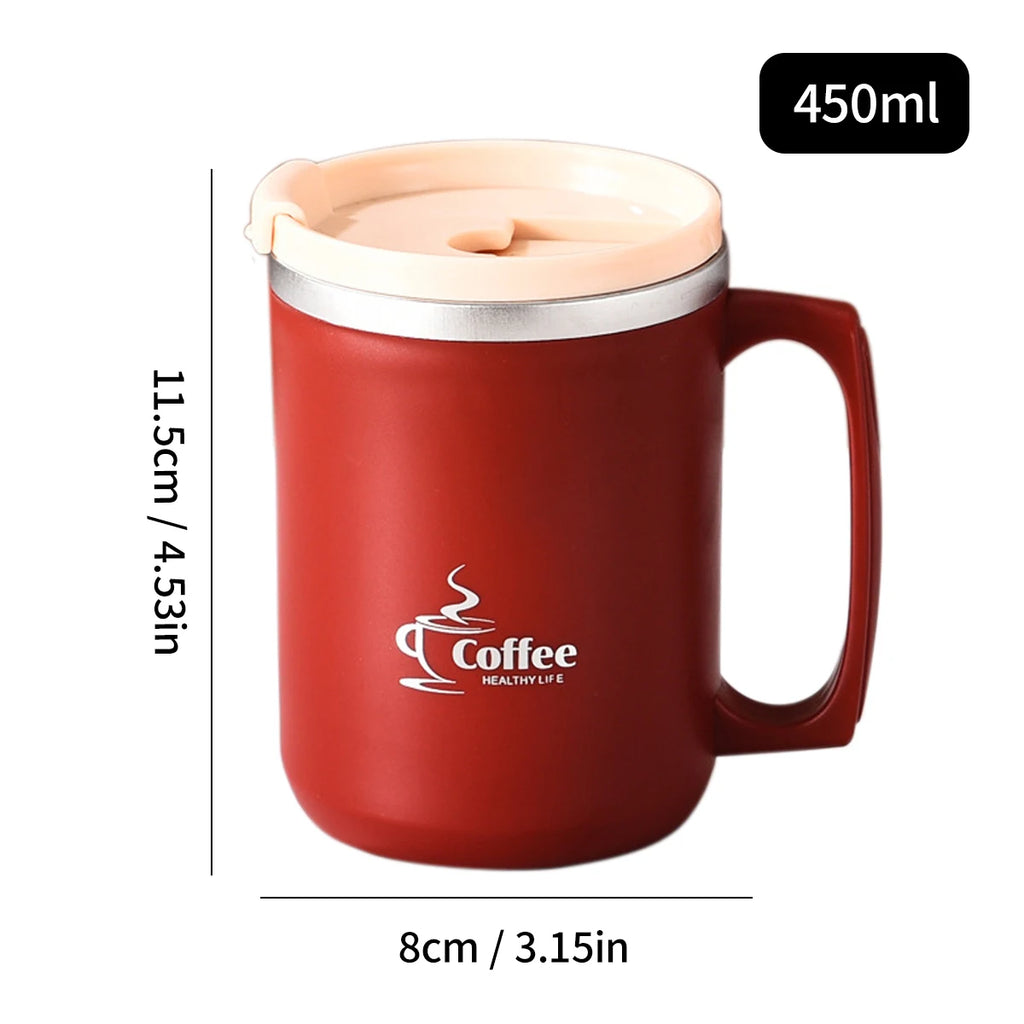 Double-Layer Insulated Stainless Steel Coffee Mug with Handle