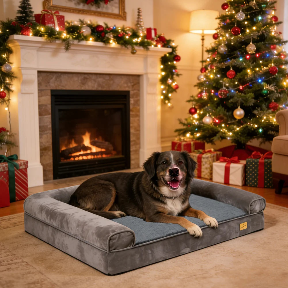XXL Calming Dog Bed - Orthopedic Memory Foam & Waterproof Cover