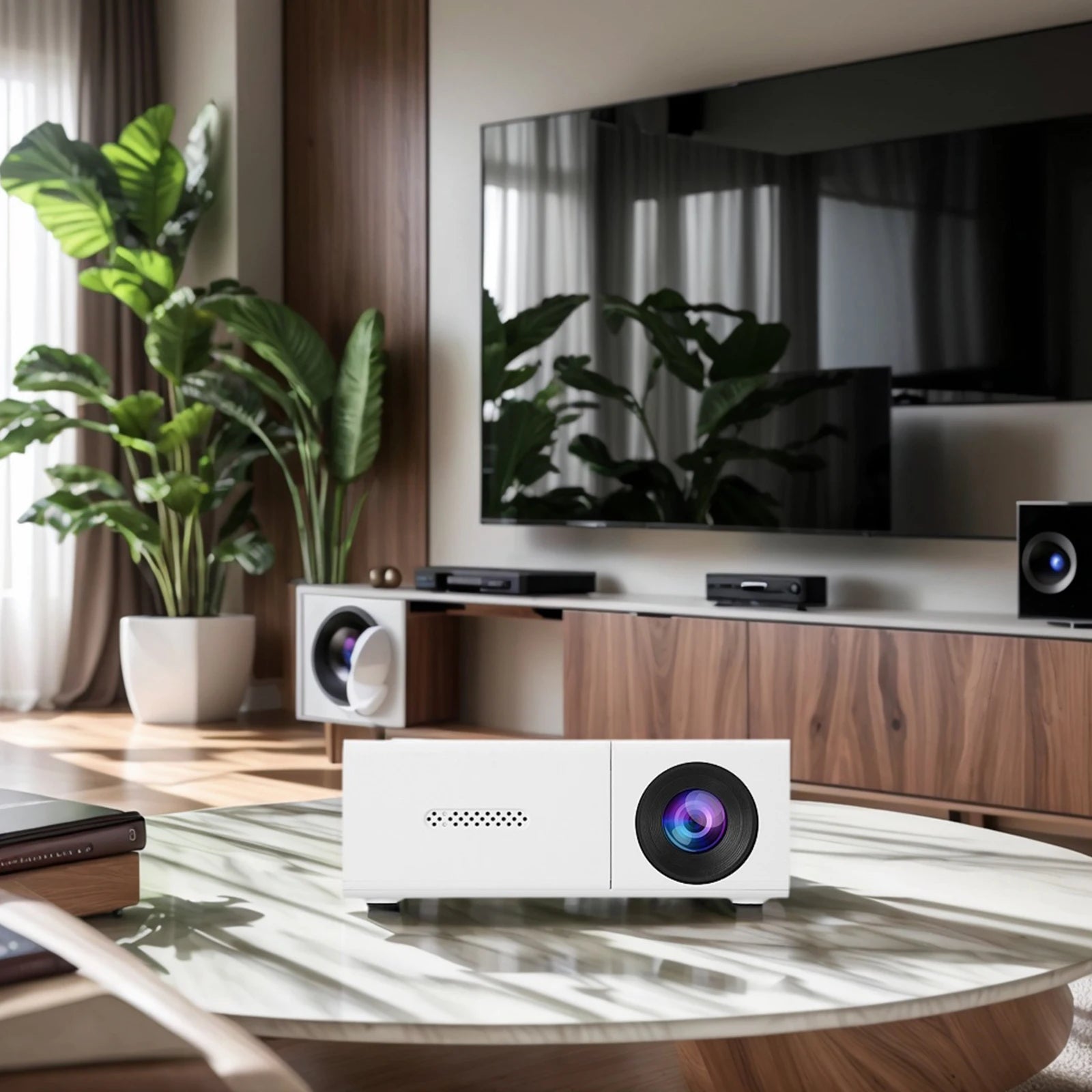 1080P LED Mini Projector - Portable 4K HD Projector with Remote Control
