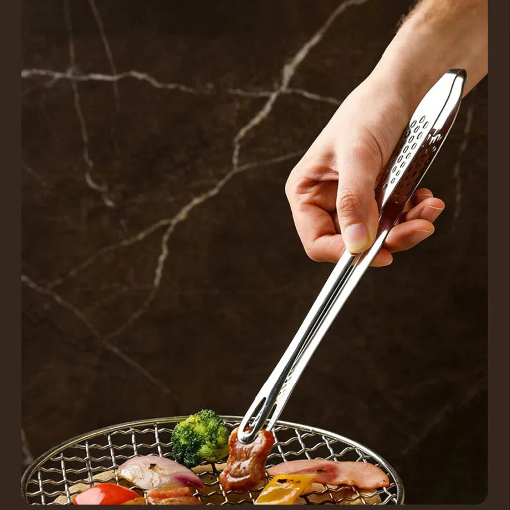 Durable Non-Slip 304 Stainless Steel BBQ Tongs - Cooking Essential