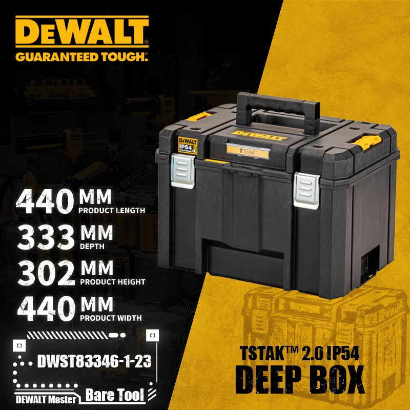 DEWALT TSTAK™ 2.0 IP54 Deep Organization Box - Heavy Duty & Secure