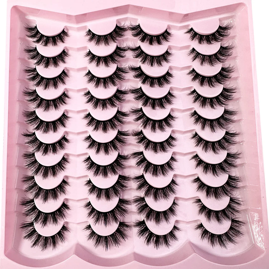 20 Pairs 5D Fluffy D Curl Lashes - Thick & Soft Cat Eye Extensions