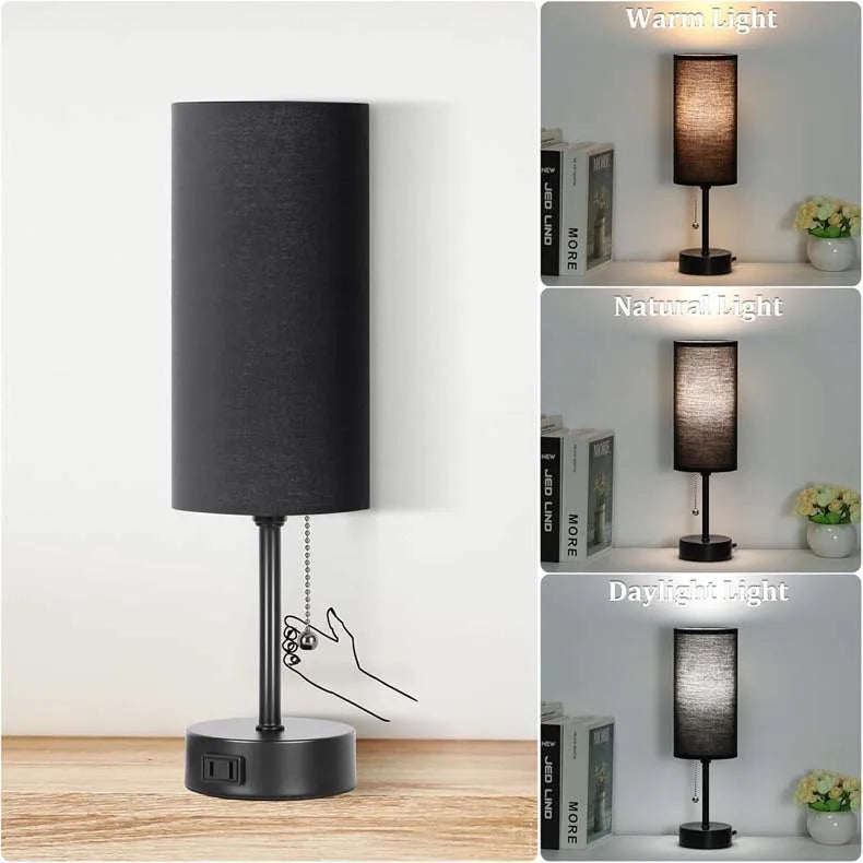 Modern Wireless Rechargeable Bedside Lamp with Dimmable Light