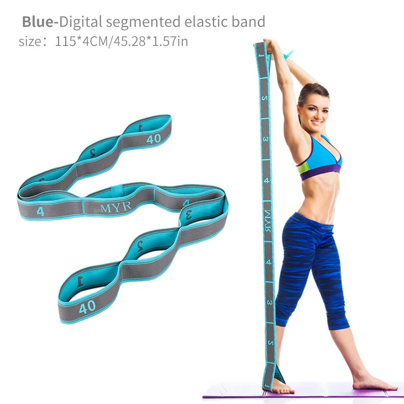 Elastic Stretching Strap with Loops for Yoga, Pilates, Dance & Gymnastics