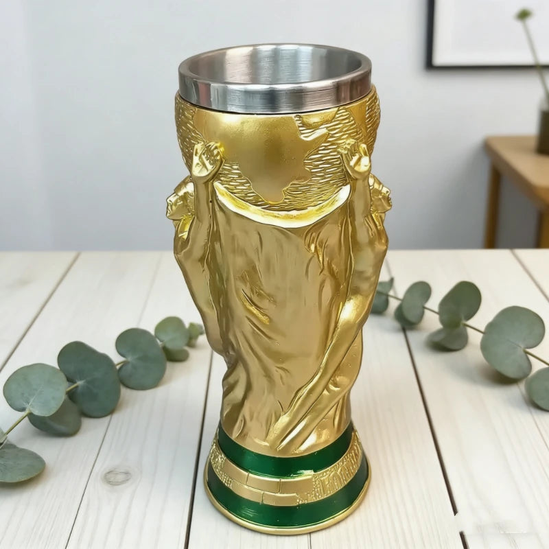 Elegant Gold-Embossed Stainless Steel Cup for Home & Bar Use