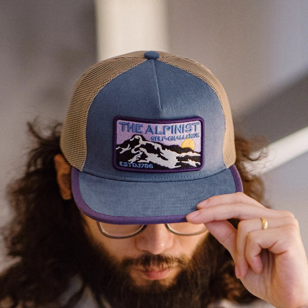 Maden Adjustable Color-Block Cap - Breathable Flat Brim Hat
