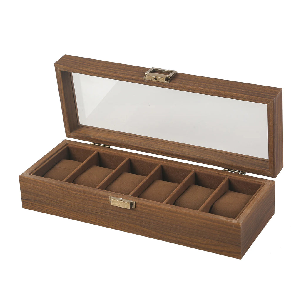 Elegant Wooden Jewelry & Watch Storage Box for Couples
