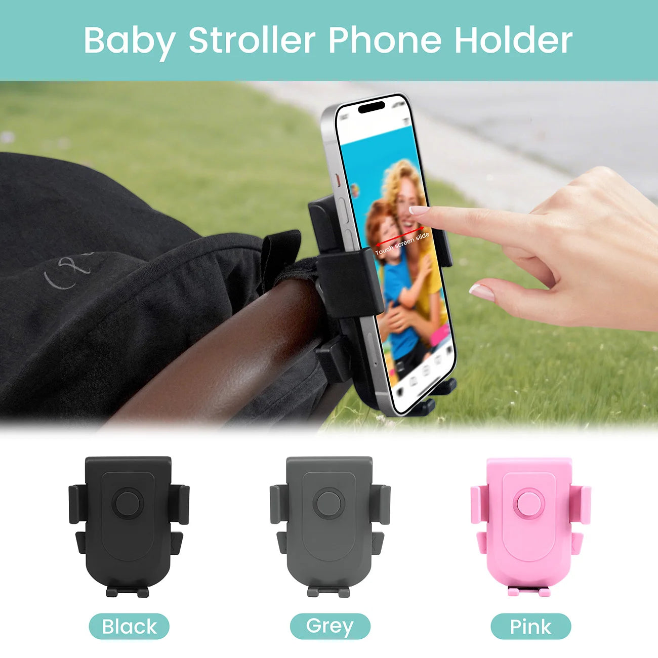 Versatile Phone Holder for Strollers & Shopping Carts - 360° Rotation