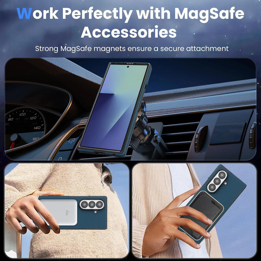 Slim Carbon Fiber Leather Case for Samsung Galaxy Z Fold - Ultra Thin
