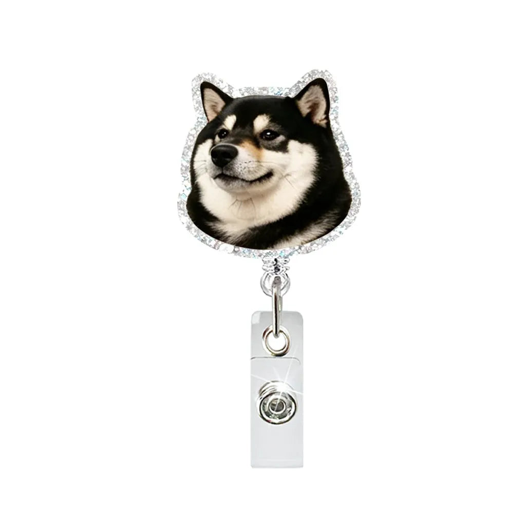 Funny Dog Pattern Retractable Badge Reel Clip for ID Cards