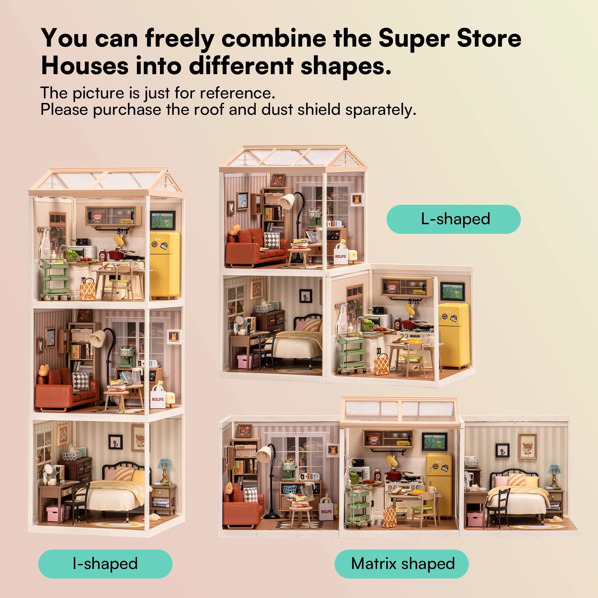 Robotime 3D Puzzle Miniature House Kit - DIY Cozy Living Lounge