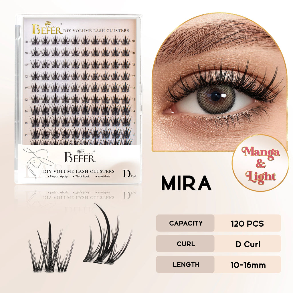 BEFER DIY Cluster Lashes - Natural Volume False Eyelash Extensions