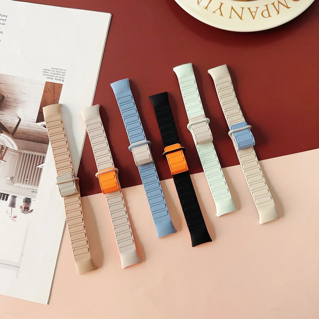 Premium Two-Tone Silicone Sports Watchband for Xiaomi Mi Band 8/9/10