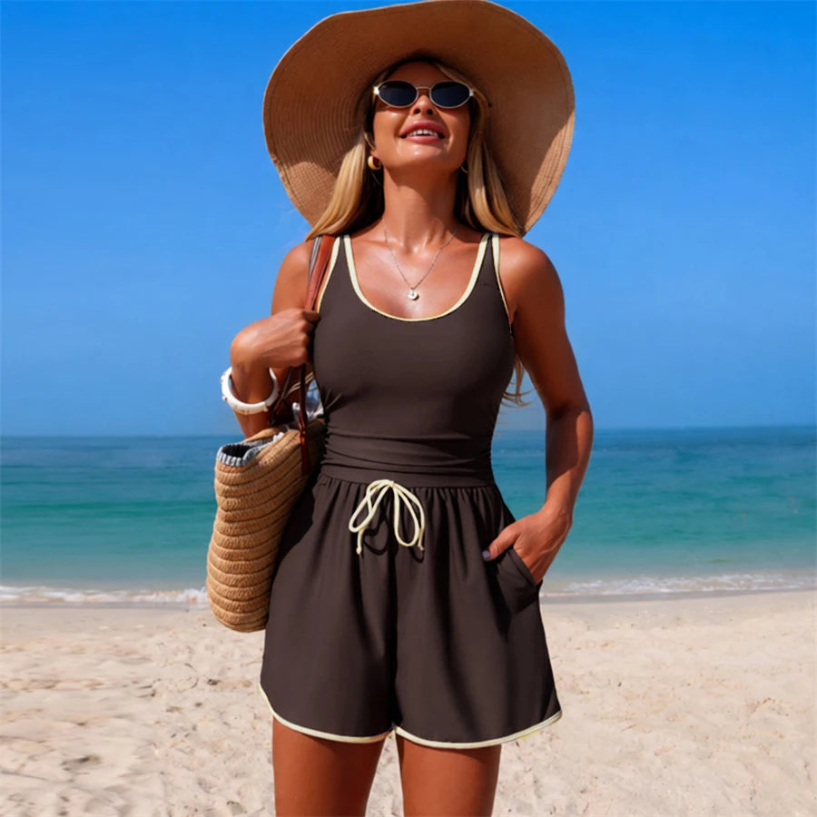 Stylish Women's One Piece Swim Jumpsuit for Beach & Pool Fun