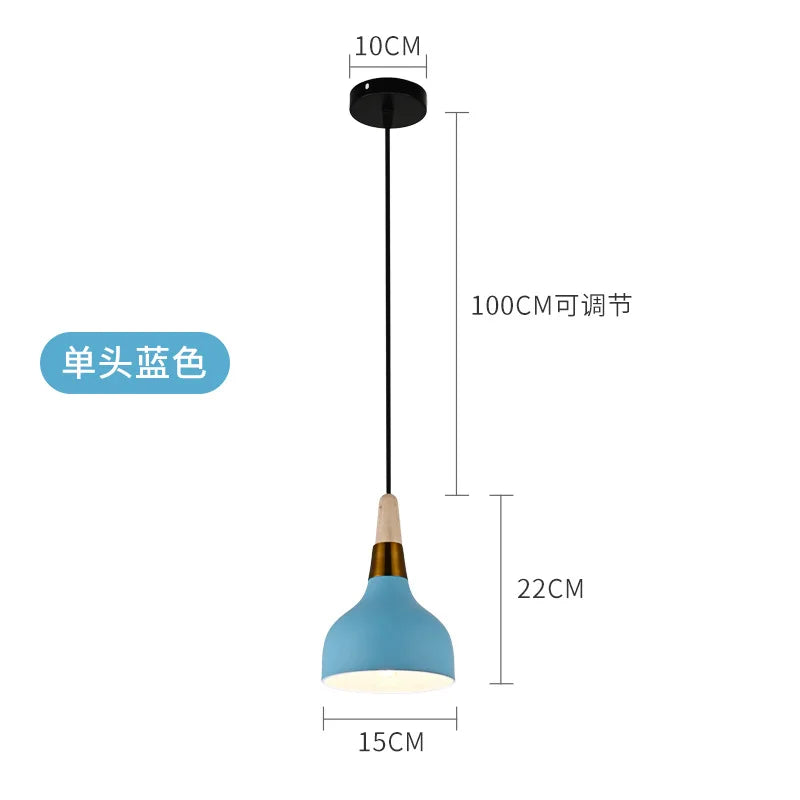 Nordic Chandelier Pendant Light with Wooden Handle - Modern Design