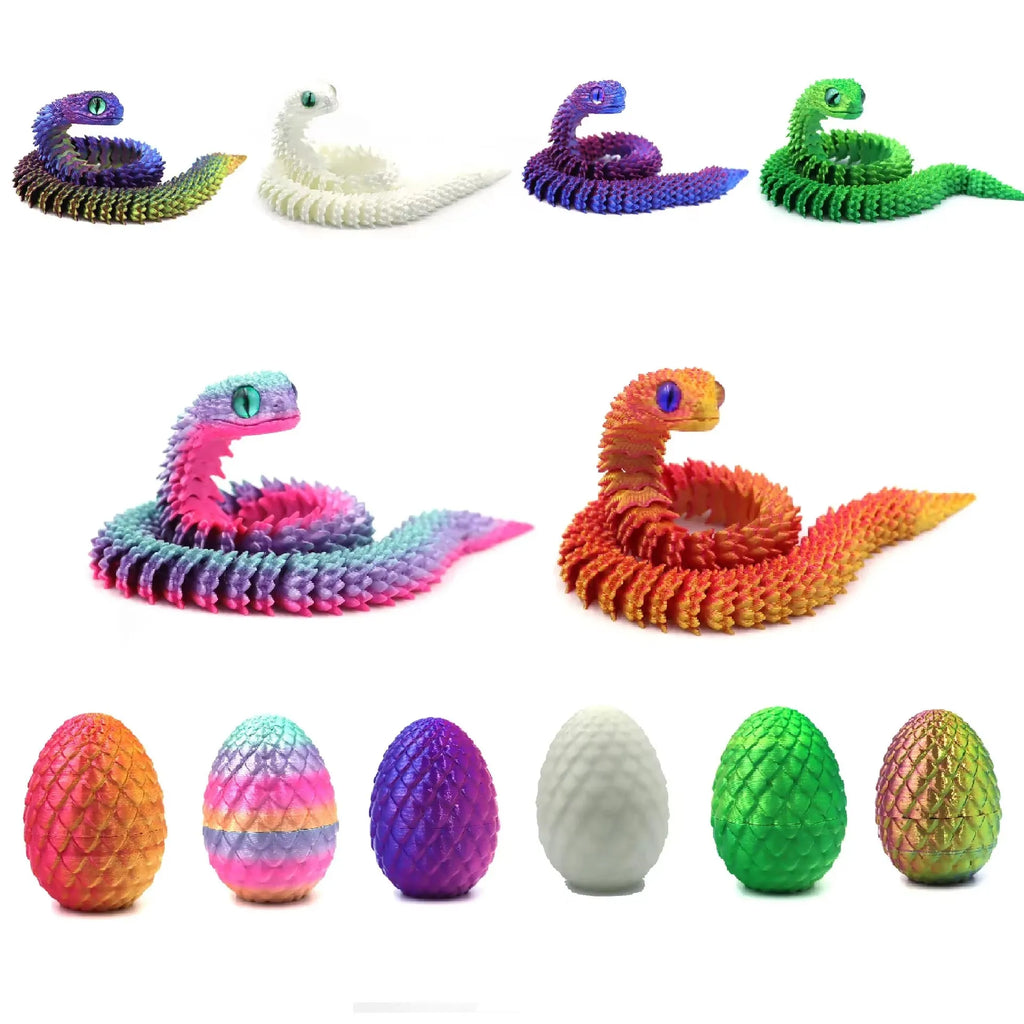 3D Printed Snake Egg Figurine - Unique Anime Desk Decor