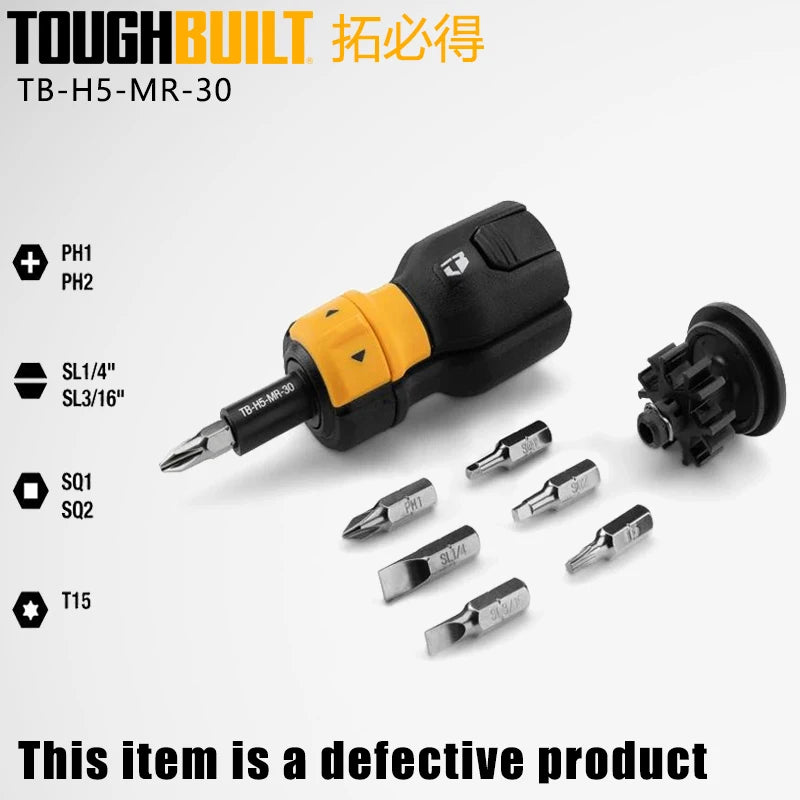 TOUGHBUILT 9-Piece Multi-Bit Ratcheting Screwdriver Set - Defective Item