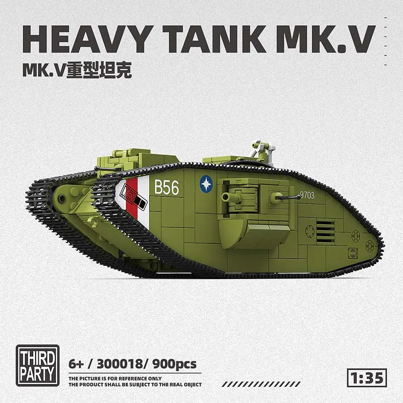 900Pcs MK.V Heavy Tank Building Blocks Model - Fun Military Toy