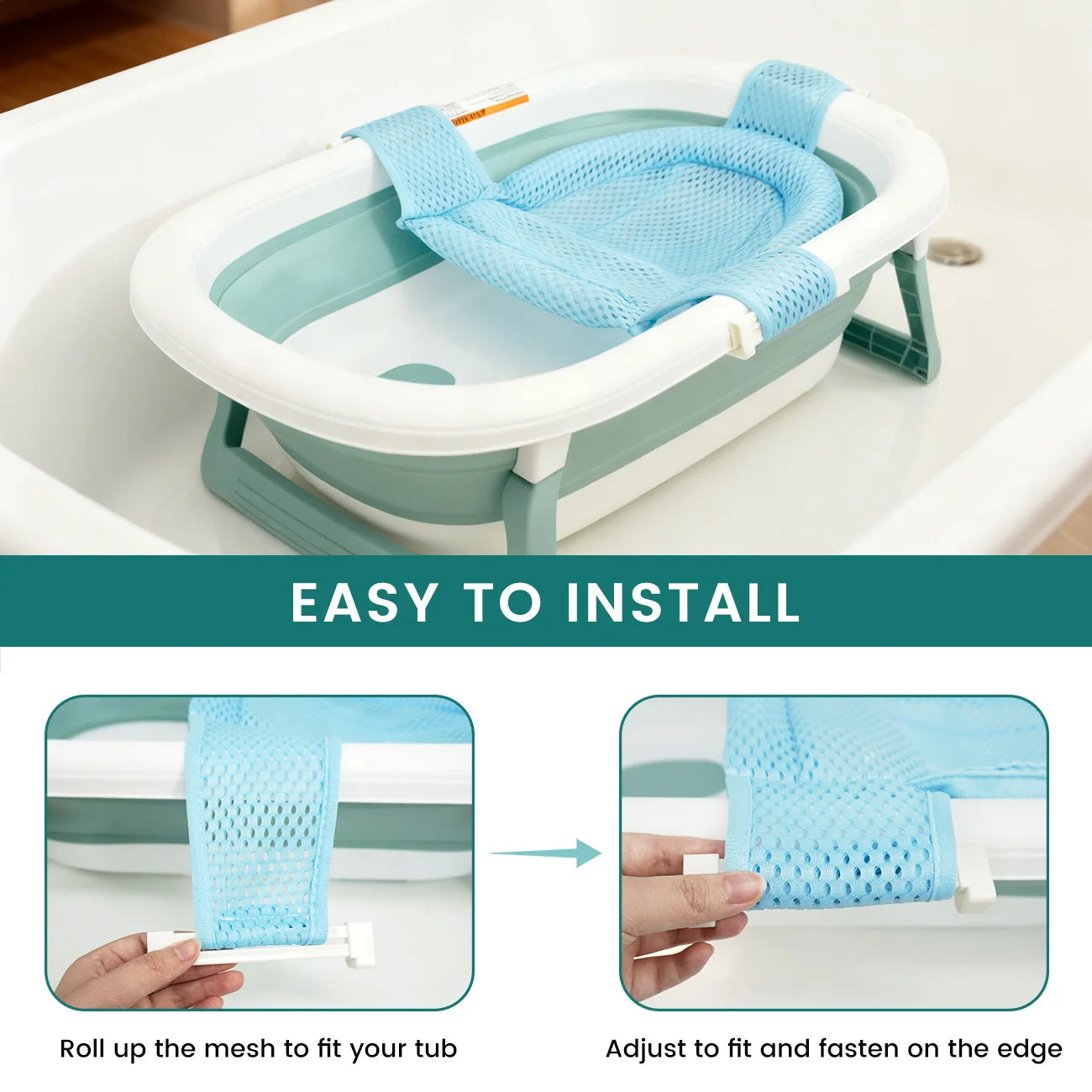 Non-Slip Baby Bath Support Mat for Newborns - Comfortable & Safe
