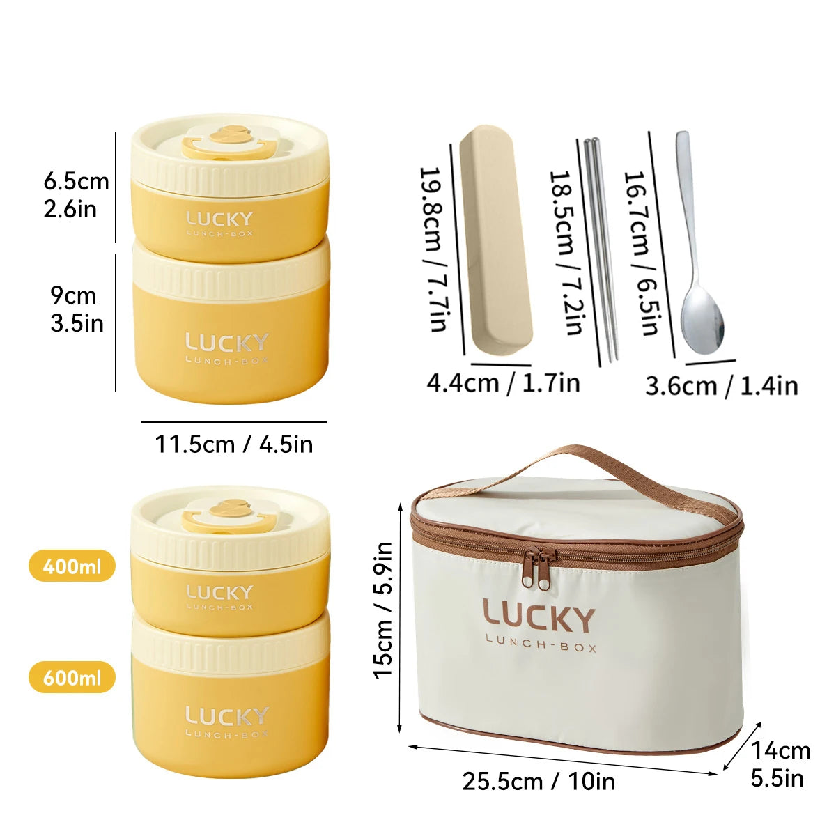 Insulated Bento Lunch Box - Double Layer Leak-Proof Container