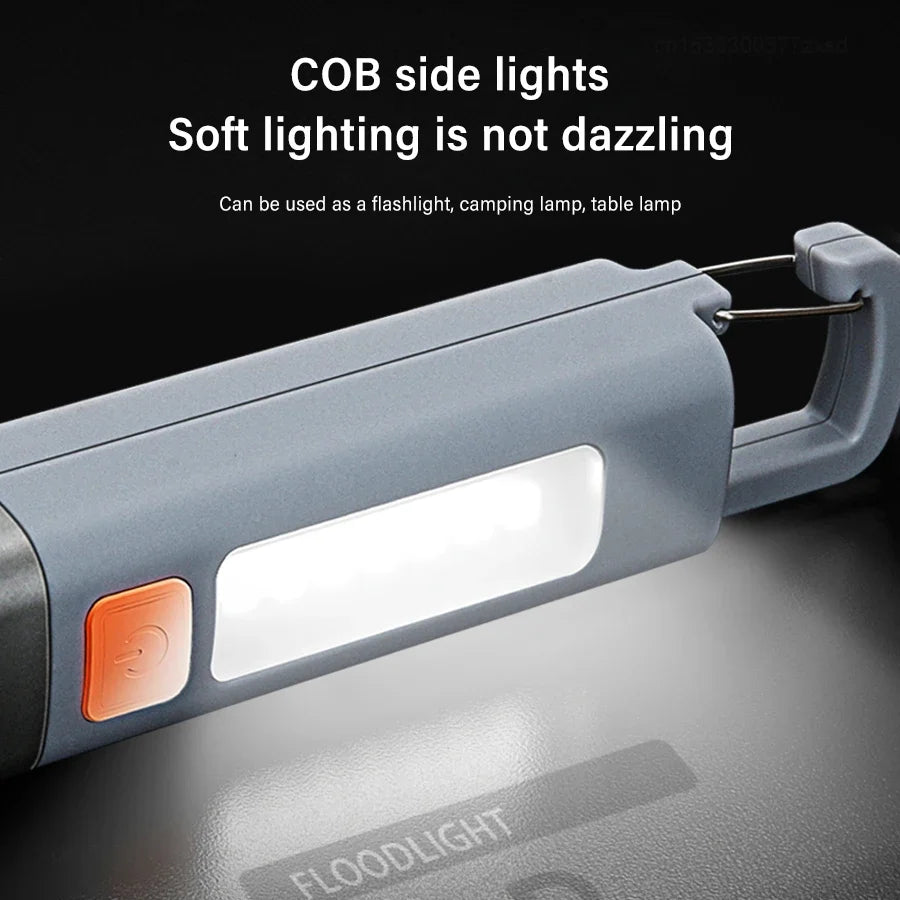 SMILING SHARK Rechargeable LED Flashlight - Waterproof & Zoomable