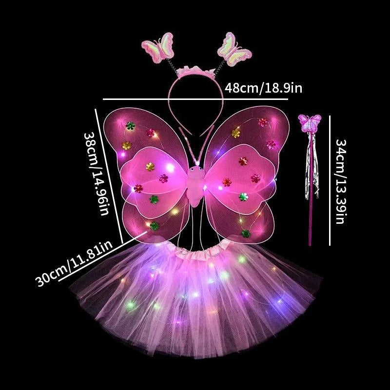 Luminous Butterfly Wings LED Costume Set – Enchanting Fairy Accessories