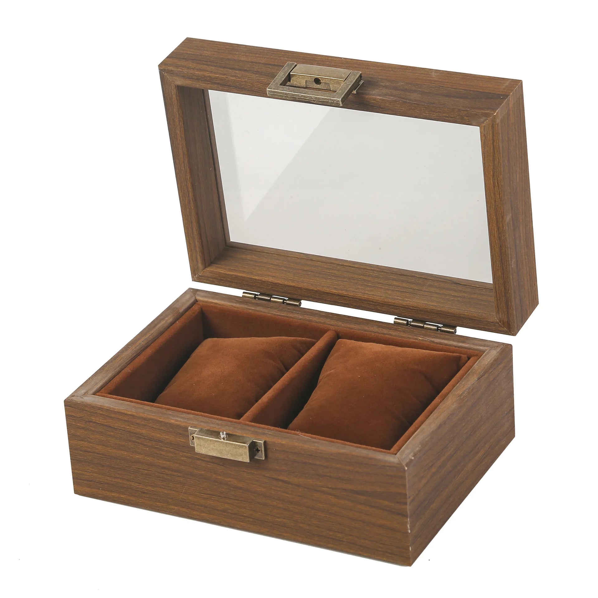 Elegant Wooden Jewelry & Watch Storage Box for Couples