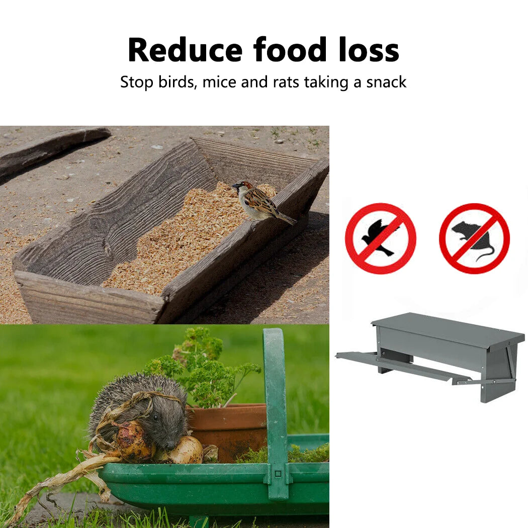 PORIYA 7.5L Chicken Feeder - Automatic Treadle & Galvanized Steel