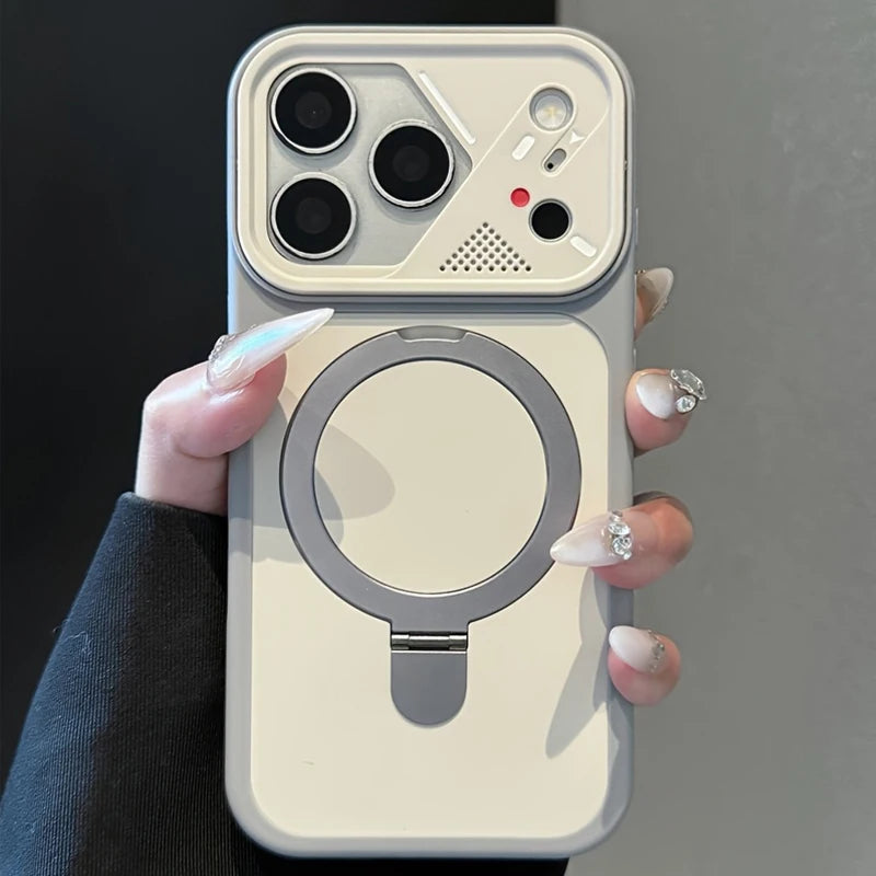 Magnetic Luxury Metal Ring Bumper Case for iPhone 17 Pro & More