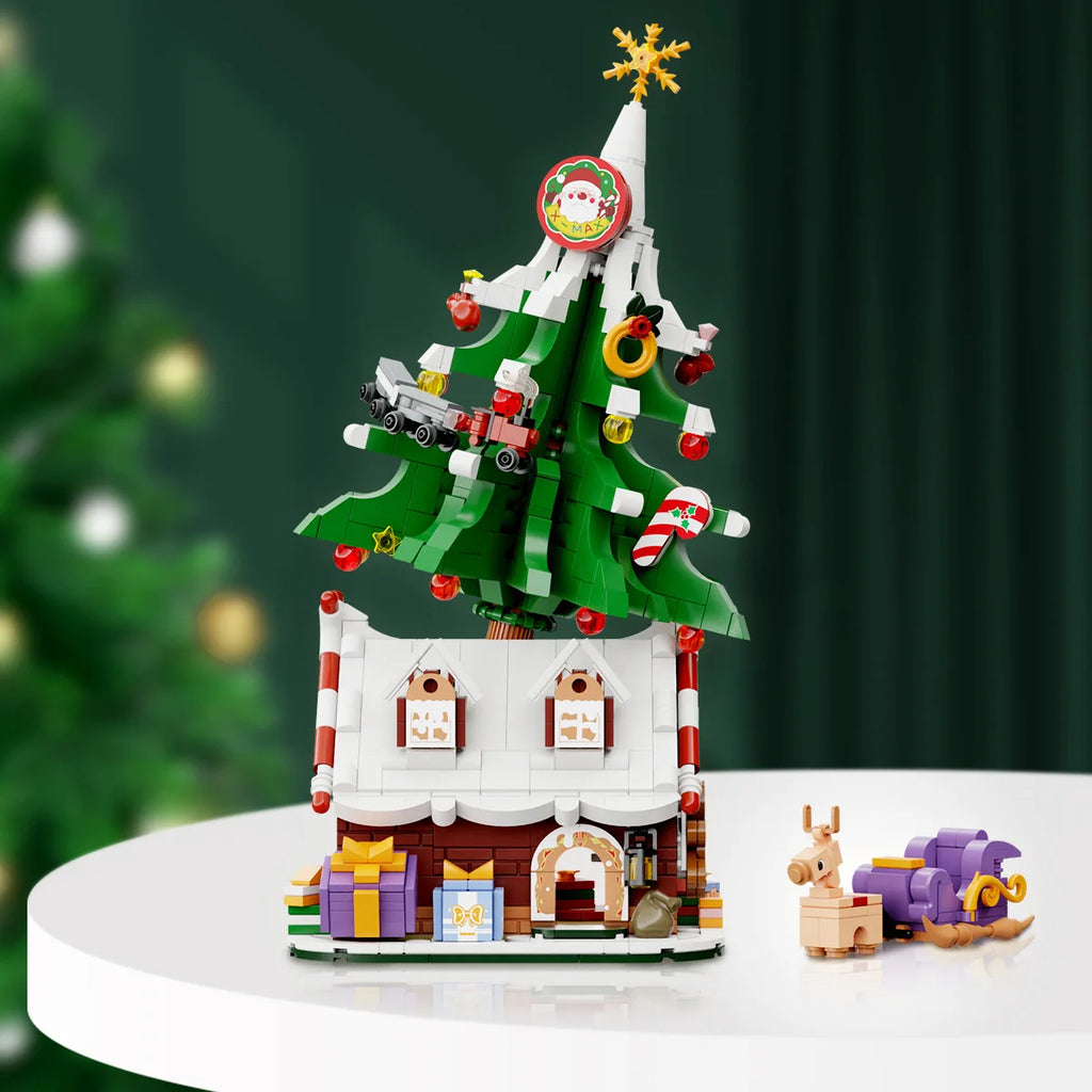 Festive Micro Building Block Set: Santa, Snowman & Christmas Tree