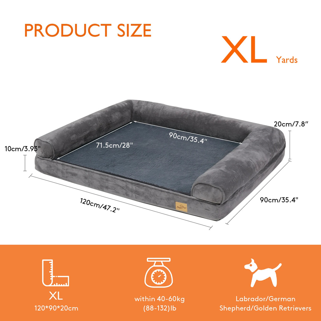 XXL Calming Dog Bed - Orthopedic Memory Foam & Waterproof Cover