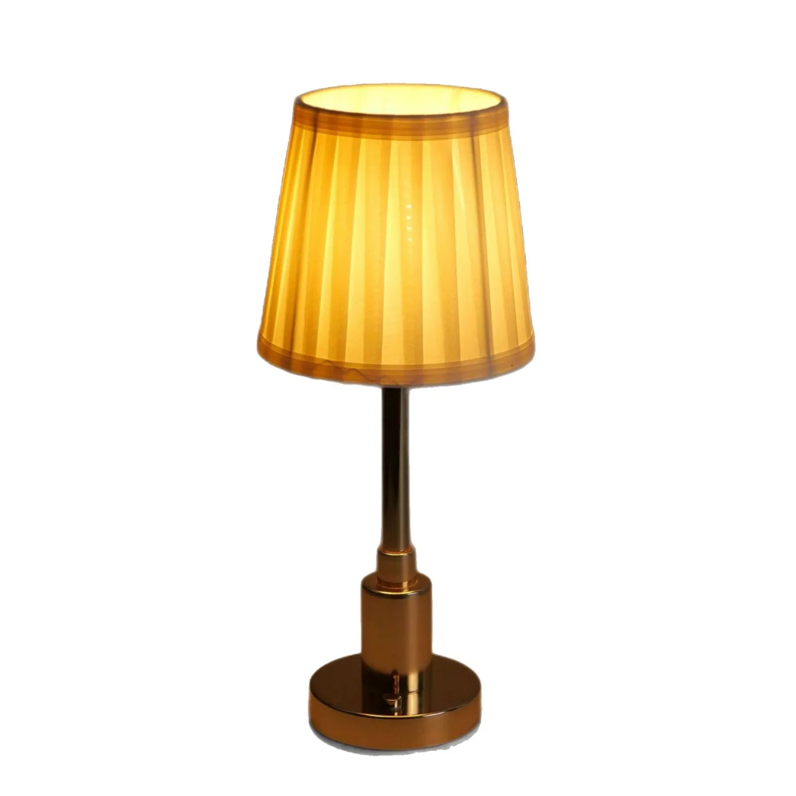 Nordic Rechargeable LED Table Lamp - Elegant Gold Fabric Design