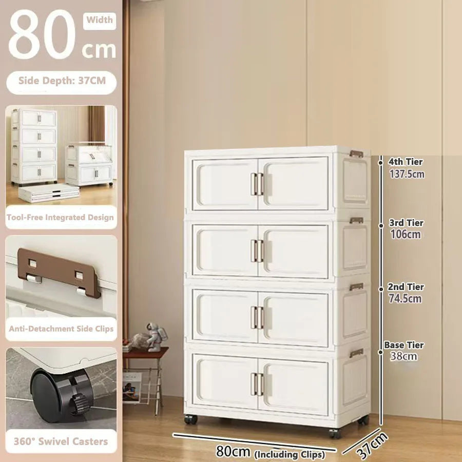 Folding Storage Cabinet - Versatile Toy & Snack Organizer for Home