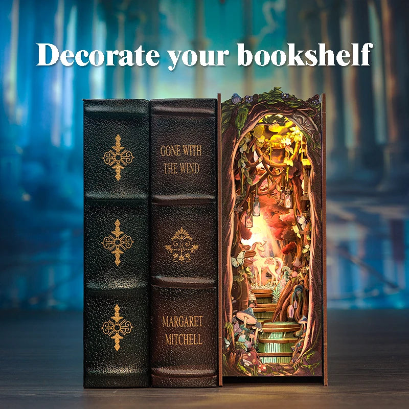 CUTEBEE Enchanted Forest Book Nook DIY Kit - Miniature Dollhouse
